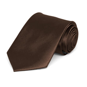Boys' Chestnut Brown Solid Color Necktie
