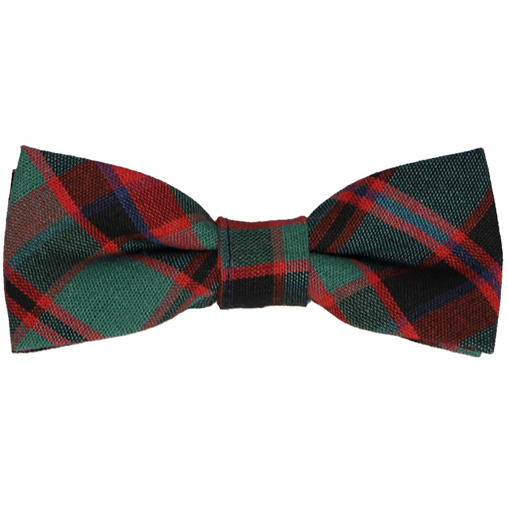 Boys' red and green christmas plaid bow tie