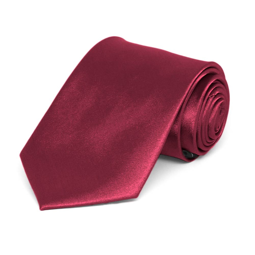 Boys' Claret Solid Color Necktie