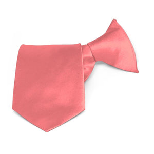 Boys' Coral Solid Color Clip-On Tie