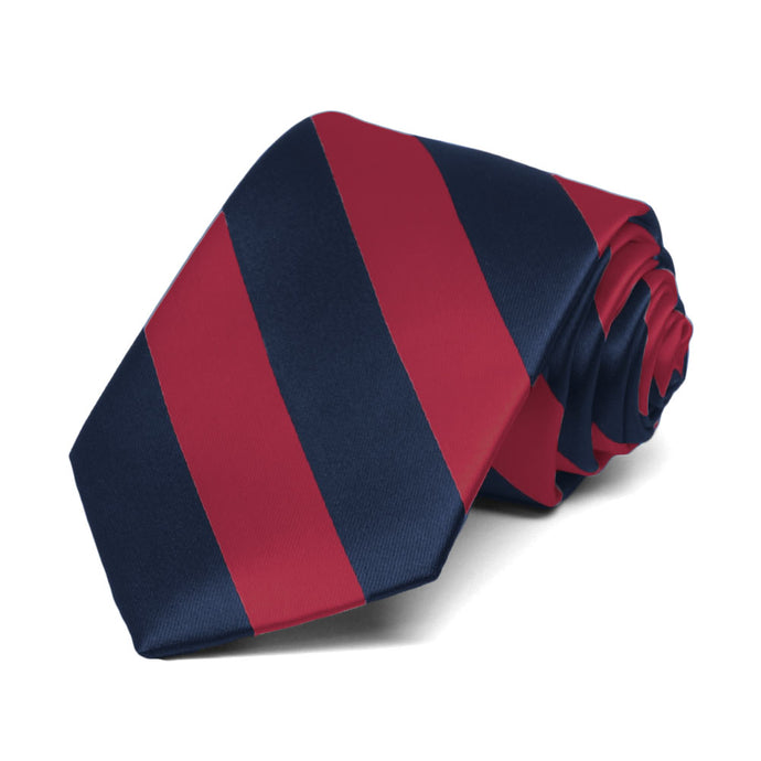 Boys' Crimson Red and Navy Blue Striped Tie