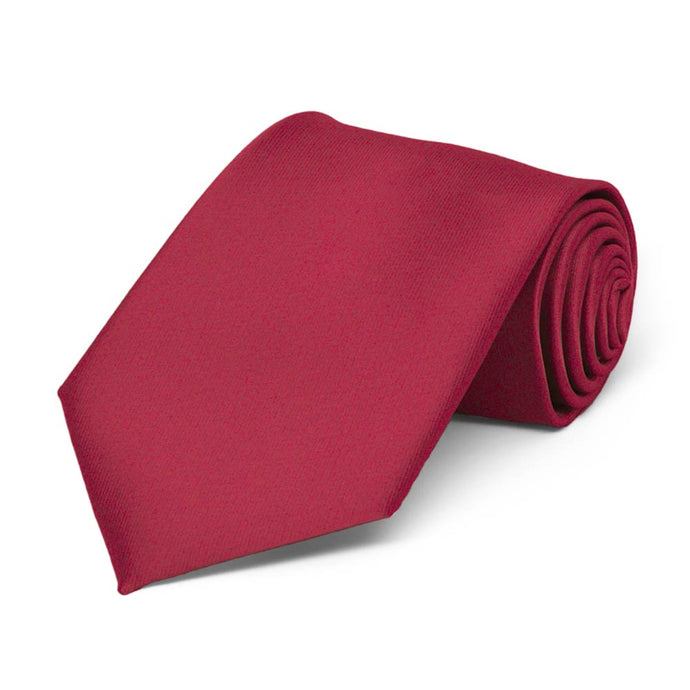 Boys' Crimson Red Solid Color Necktie