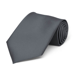Boys' Dark Gray Solid Color Necktie