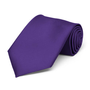 Boys' Dark Purple Solid Color Necktie
