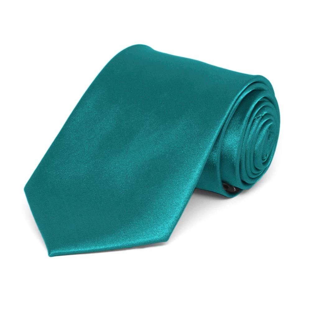 Boys' Deep Aqua Solid Color Necktie