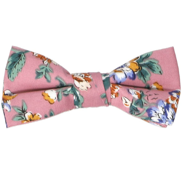 Boys deep mauve floral bow tie