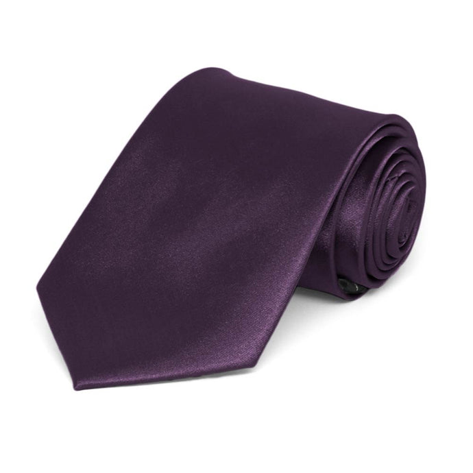 Boys' Eggplant Purple Solid Color Necktie
