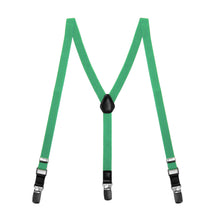 Load image into Gallery viewer, Boys&#39; Emerald Green Skinny Suspenders