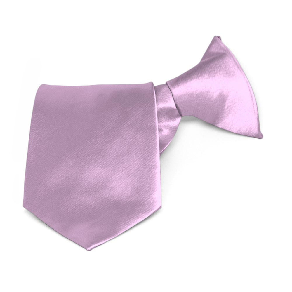 Boys' English Lavender Solid Color Clip-On Tie, 8