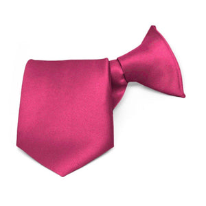 Boys' Deep Azalea Solid Color Clip-On Tie, 8" Length