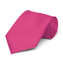 Load image into Gallery viewer, Boys' Fuchsia Solid Color Necktie