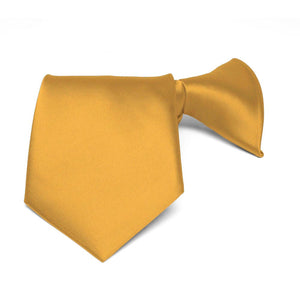 Boys' pre-tied gold bar solid clip-on tie