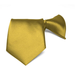 Boys' Gold Solid Color Clip-On Tie