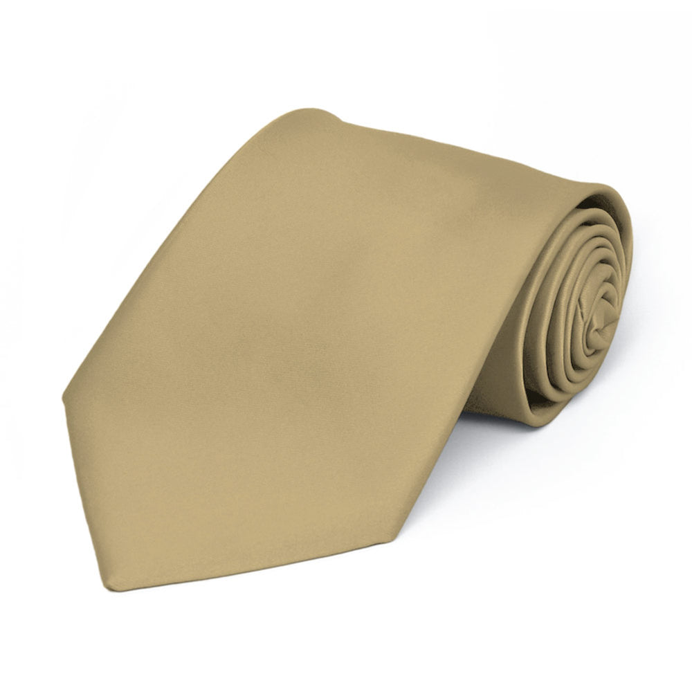 Boys' Golden Champagne Premium Solid Color Tie