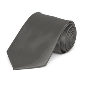 Boys' Graphite Gray Solid Color Necktie