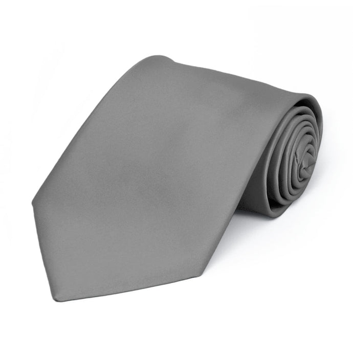 Boys' Gray Premium Solid Color Tie