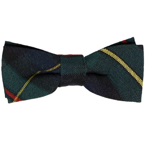 Boys' navy blue and hunter green plaid holiday bow tie