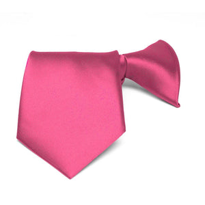 Boys' Hot Pink Solid Color Clip-On Tie