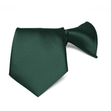 Load image into Gallery viewer, Boys&#39; Hunter Green Solid Color Clip-On Tie