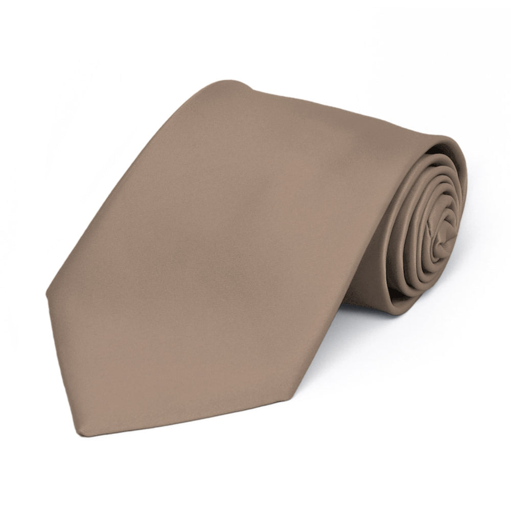 Boys' Latte Premium Solid Color Tie