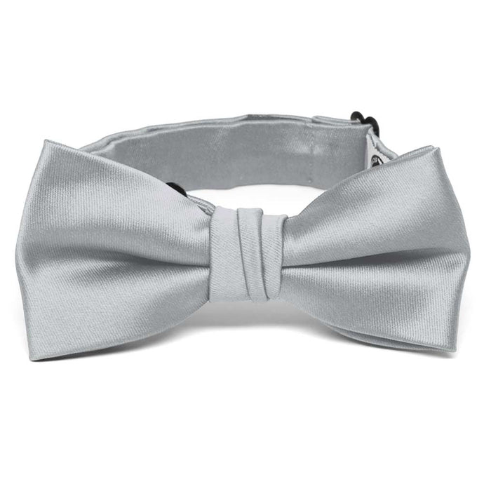 Boys' Light Silver Premium Bow Tie
