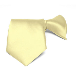 Boys' Light Yellow Solid Color Clip-On Tie