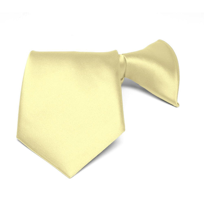 Boys' Light Yellow Solid Color Clip-On Tie