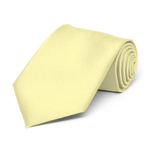 Boys' Light Yellow Solid Color Necktie