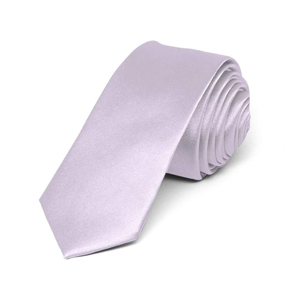 Boys' Lilac Ice Skinny Solid Color Necktie, 2