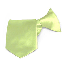 Load image into Gallery viewer, Boys&#39; Lime Green Solid Color Clip-On Tie