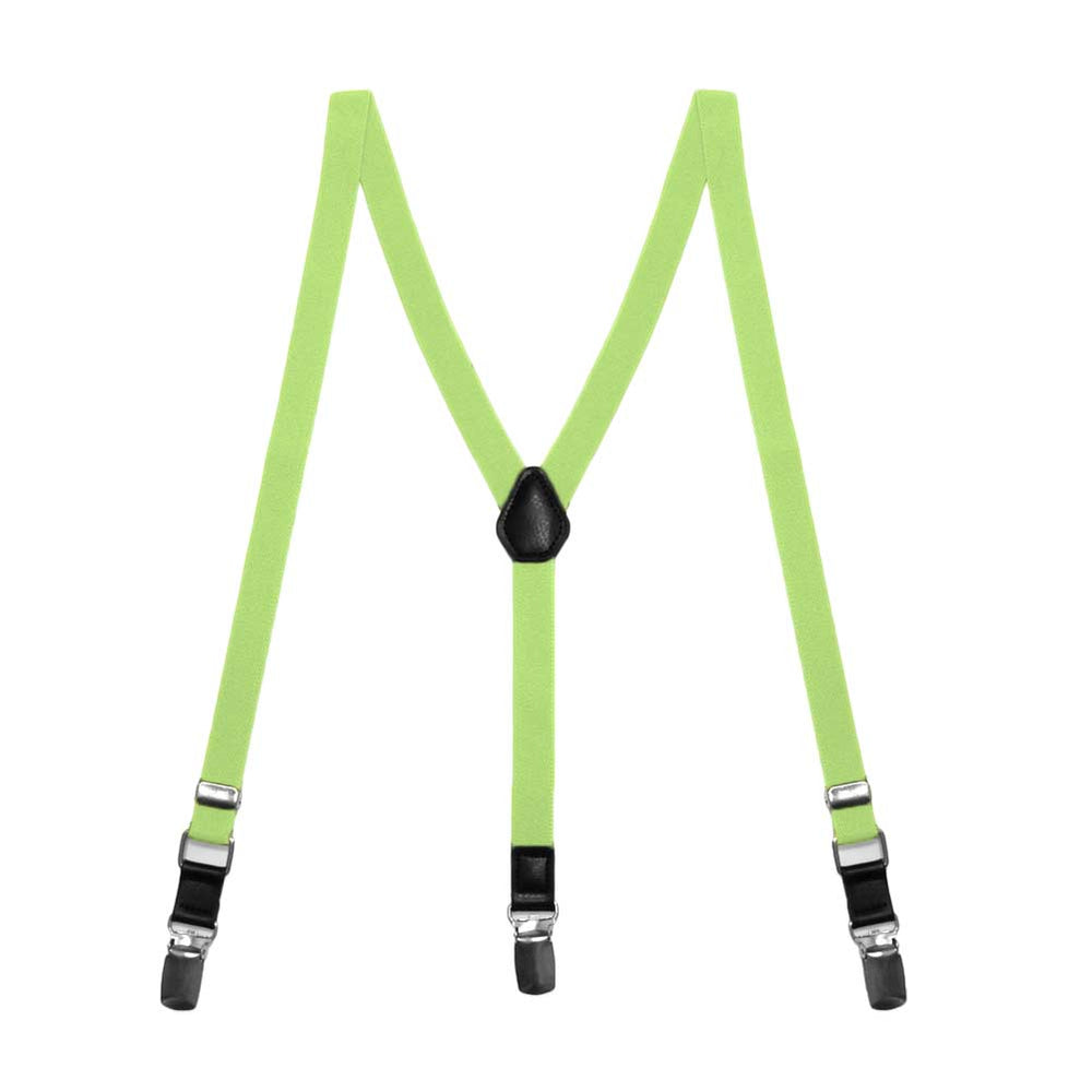 Alizeal Men's Skinny Suspenders With X-Back & 4 Clips - Adjustable, One Size Fits Most, Dark Green
