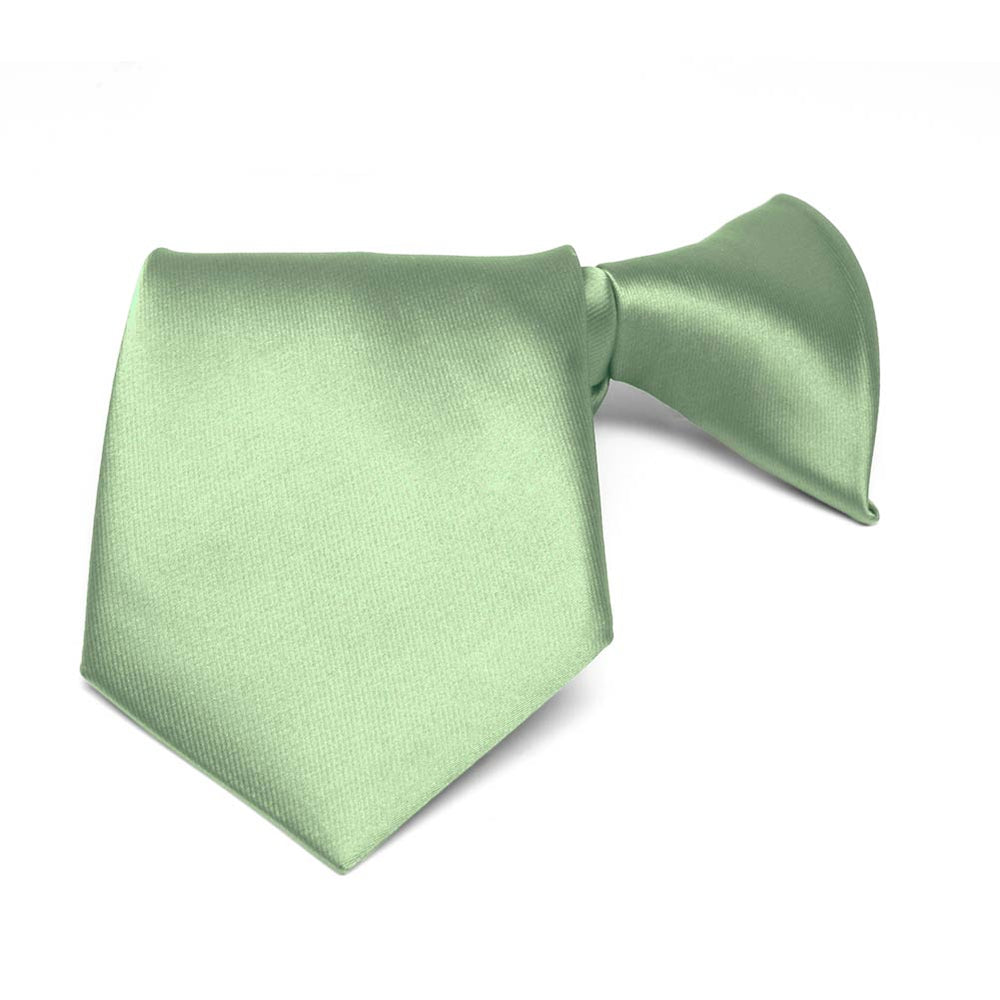 Boys' Mint Green Solid Color Clip-On Tie