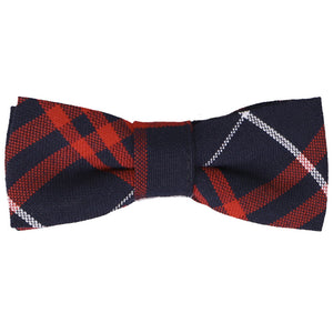 Boys' plaid bow tie in red and navy
