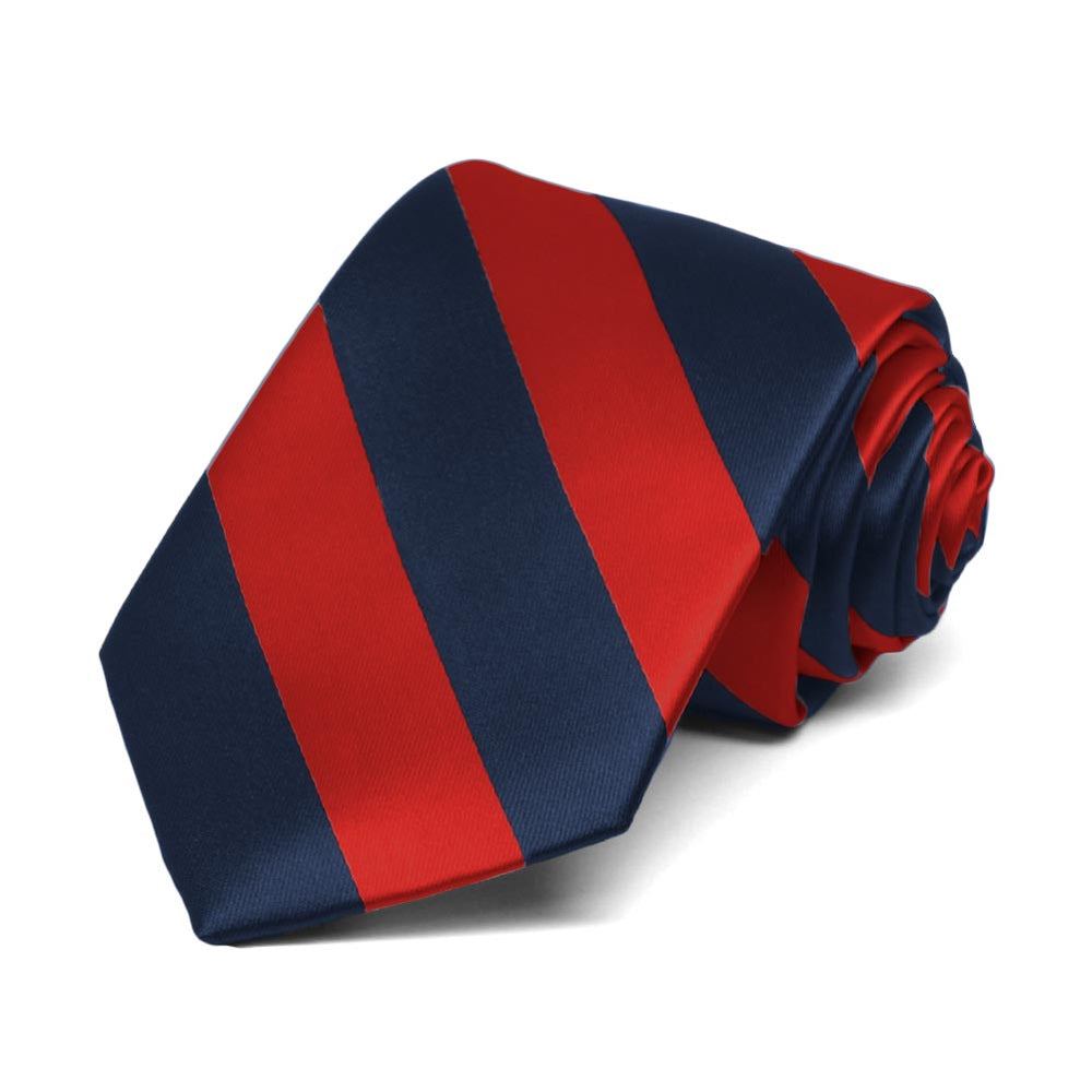 Boys' Red and Navy Blue Striped Tie