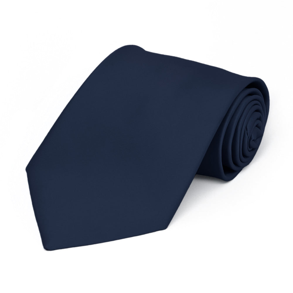 Boys' Navy Blue Premium Solid Color Tie