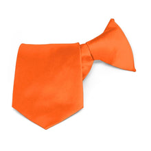Load image into Gallery viewer, Boys&#39; Neon Orange Solid Color Clip-On Tie