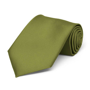 Boys' Olive Green Solid Color Necktie