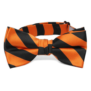 Boys' Orange and Black Striped Bow Tie