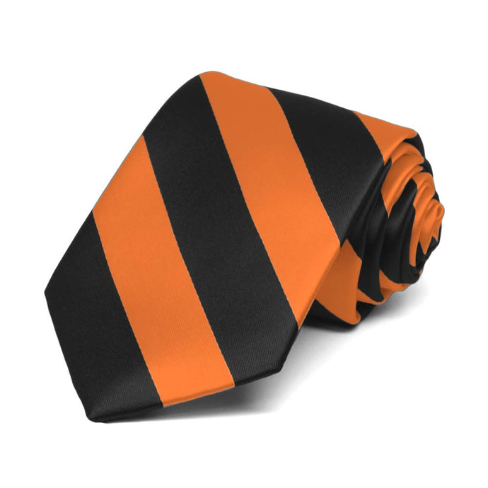 Boys' Orange and Black Striped Tie