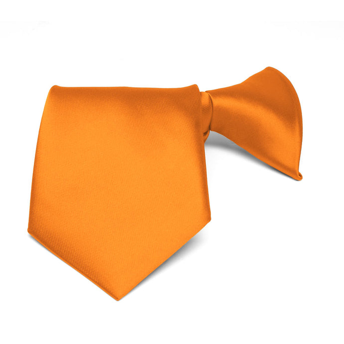 Boys' Orange Solid Color Clip-On Tie