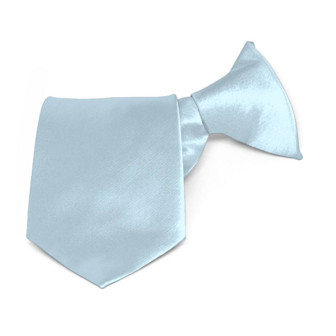 Boys' Pale Blue Solid Color Clip-On Tie