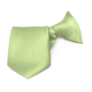 Boys' Pear Green Solid Color Clip-On Tie