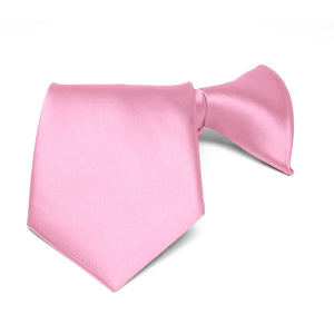 Boys' Pink Solid Color Clip-On Tie