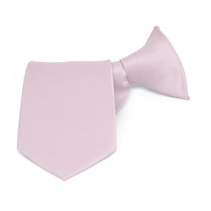 Boys' Pink Lavender Solid Color Clip-On Tie, 11" Length