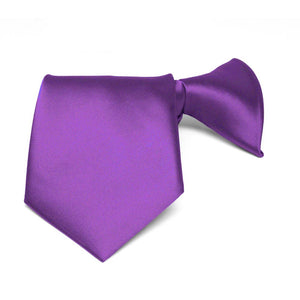 Boys' Plum Violet Solid Color Clip-On Tie