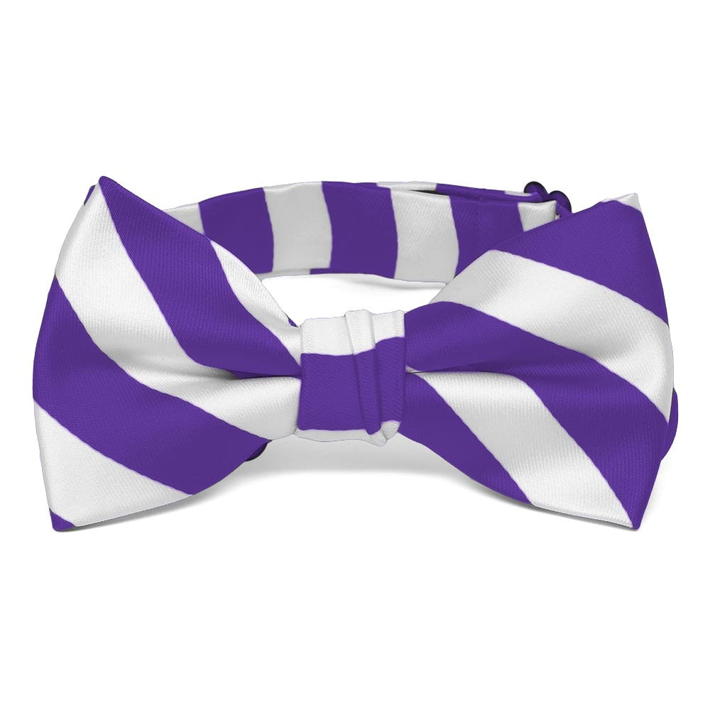 Boys' Purple and White Striped Bow Tie