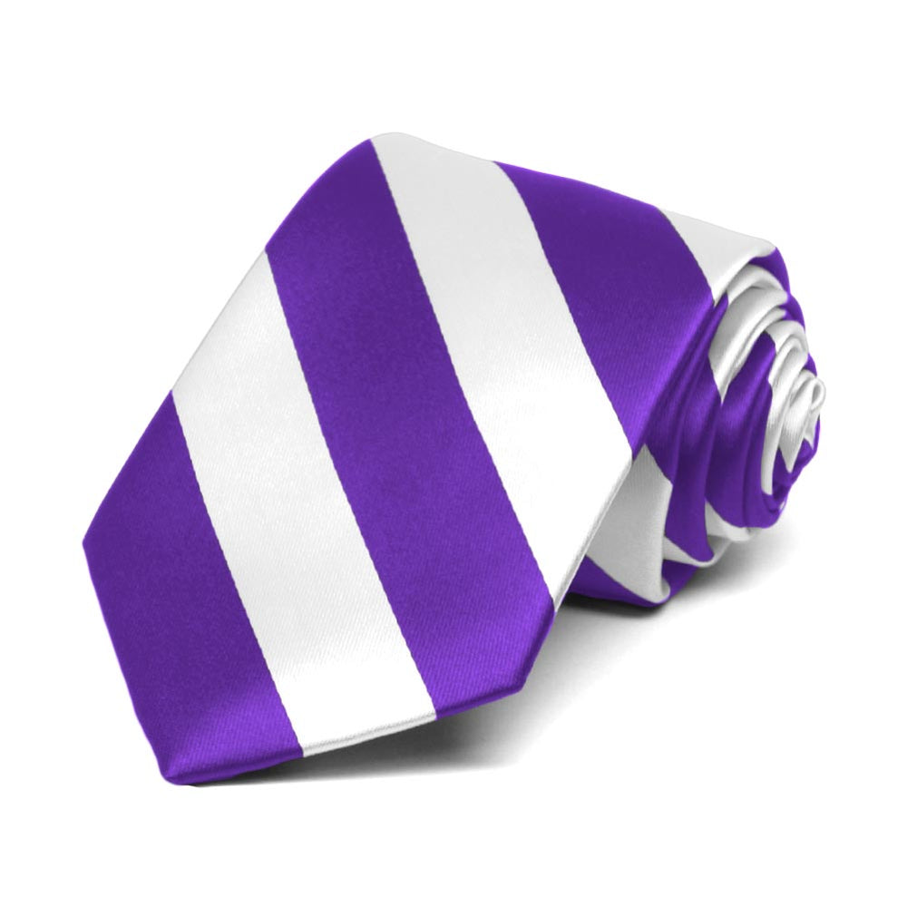 Boys' Purple and White Striped Tie