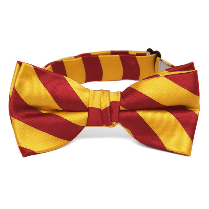 Boys' Red and Golden Yellow Striped Bow Tie