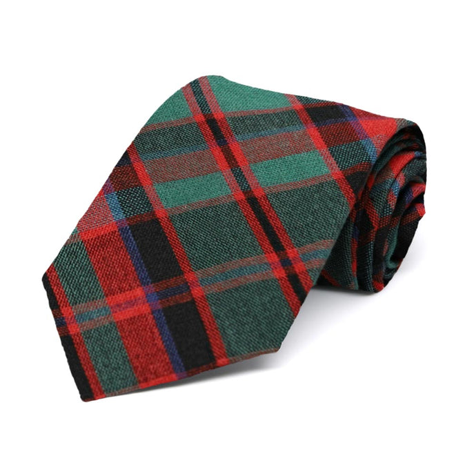 Boys' size red and green christmas plaid tie