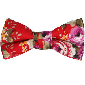 Boys red floral bow tie